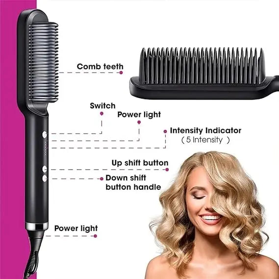 2 in 1  Hair Straightener Brush - paktronic.store