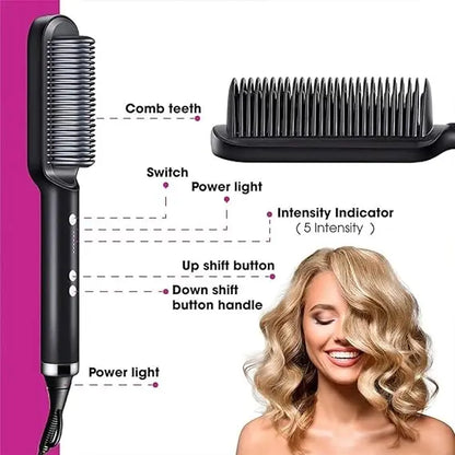 2 in 1  Hair Straightener Brush - paktronic.store