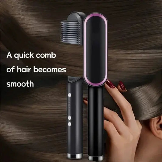 2 in 1  Hair Straightener Brush - paktronic.store